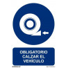 Sign indicating Mandatory Chock the Vehicle (various formats) SEKURECO