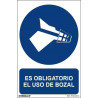 Sign indicating that the use of a muzzle is mandatory, with SEKURECO UV inks.