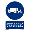 Sinal de obrigação Zona de Carga e Descarga, com tintas UV SEKURECO