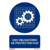 Segnale di Uso Obbligatorio di Protezione Fissa, con inchiostri UV SEKURECO