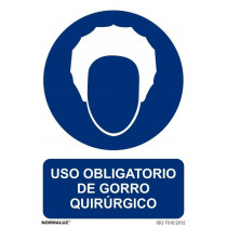 Señal Uso Obligatorio de Gorro Quirúrjico Con Tintas UV