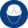 Circular sign It is Mandatory to Wear a Helmet, diameter Ø90 mm (pack of 10 units) SEKURECO