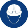 Señal circular Es Obligatorio El Uso de Casco, de diámetro Ø90 mm (pack de 10 uds) SEKURECO