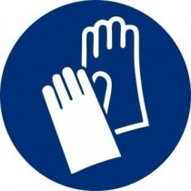 Le signal est obligatoire l'utilisation de gants avec des encres UV Ø 90mm de 10