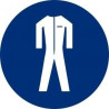 Signo de obrigação circular Usar roupas ajustadas, de diâmetro 90 mm (10 unidades)