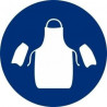 Mandatory use of Apron and Cuffs, obligation sign (pictogram only) Ø90 mm (10 units) SEKKURECO