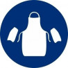 Usage Obligatoire de Tabliers et Manchons, signal d'obligation (pictogramme uniquement) Ø90 mm (10 pcs) SEKKURECO