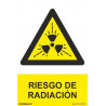 Cartello di avviso industriale con inchiostri UV Rischio di Radiazione SEKURECO