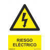 Panneau de risque électrique (triangle foudre) texte et pictogramme SEKURECO