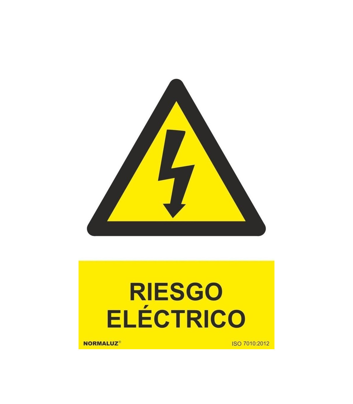 Signal de risque électrique (triangle éclair) texte et pictogramme SEKURECO