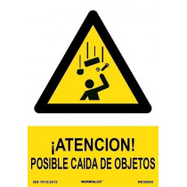 Signaler l'attention! Chute possible d'objets avec des encres UV