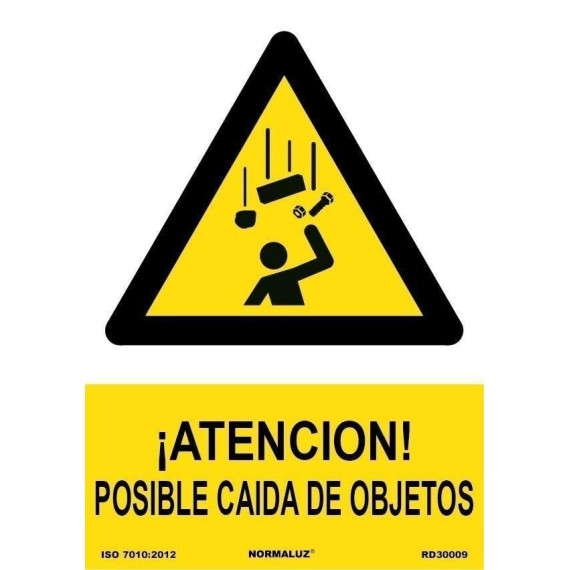 Signal Attention! Possible fall of objects with UV inks