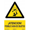 Attention! sign Possible Falling Objects (UV inks) SEKURECO