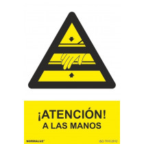 Señal ¡Atención! A Las Manos Con Tintas UV