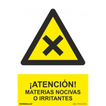 Señal ¡Atención! Materias Nocivas o Irritantes Con Tintas UV