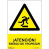 Sign with UV inks Attention! Trip Hazard SEKURECO