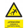 Attention! sign Falls at different levels with SEKURECO UV inks