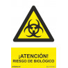 Industrial sign Attention! Biological Risk (UV inks) SEKURECO