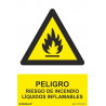 Señal Peligro Riesgo de Incendio Líquidos Inflamables SEKURECO