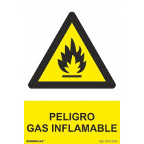 Signalgefahr brennbares Gas mit UV-Tinten