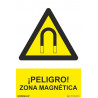 Sinal industrial de perigo! Zona magnética, com tintas UV SEKURECO