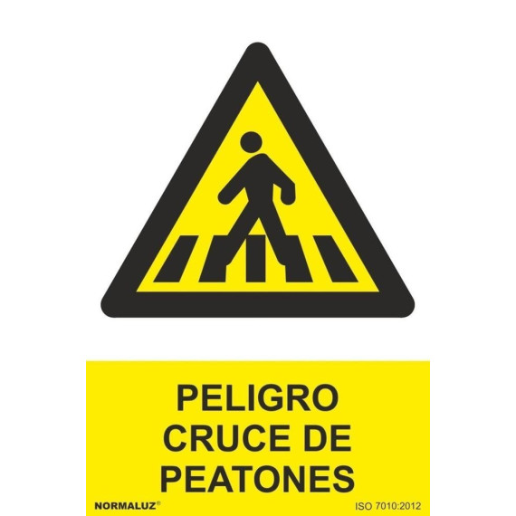 Señal Peligro Cruce de Peatones Con Tintas UV
