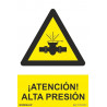 Industrial sign Attention! High Pressure SEKURECO