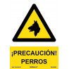 Segnale di avvertimento con inchiostri UV Attenzione! Cani SEKURECO