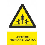 Signaler l'attention! Porte automatique avec encres UV