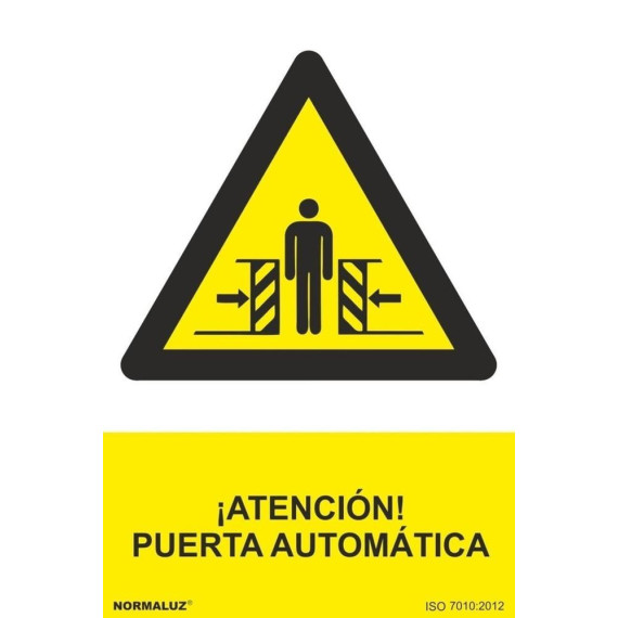 Signaler l'attention! Porte automatique avec encres UV