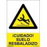 Slippery Floor Care Sign (text and pictogram) SEKURECO