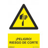 Danger sign! Cutting risk (UV inks) Sekureco Skrc
