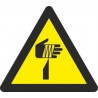 Alarme de risco de corte triangular Lado 90 mm (pacote de 10 unidades)