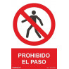 Sinal que indica Proibido a Passagem (texto e pictograma) SEKURECO