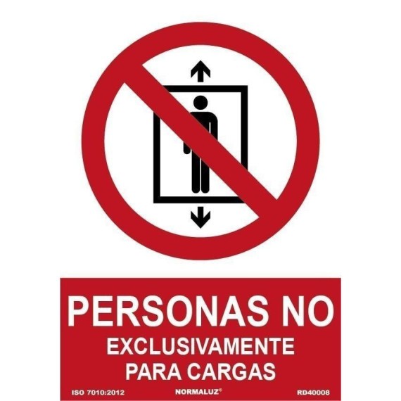 Señal Personas No Exclusivamente Para Cargas Con Tintas UV