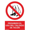 Sign prohibiting the use of high-heeled footwear SEKURECO