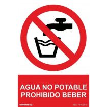 Señal Agua No Potable Prohibido Beber Con Tintas UV