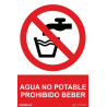Signal d'eau non potable, interdit de boire (texte et pictogramme) SEKURECO