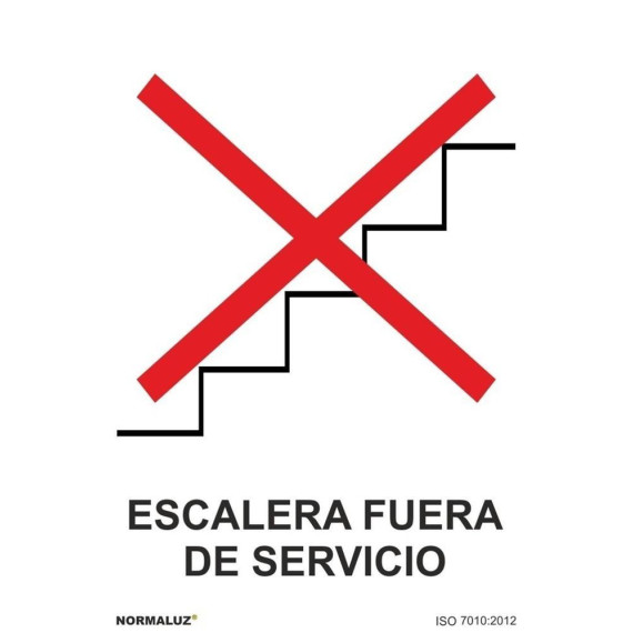 Sinal escada fora do serviço com tintas UV