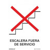 Panneau escaliers hors service (texte et pictogramme) SEKURECO