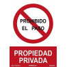 Señal de Prohibido el Paso, propiedad privada SEKURECO