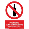 Señal que indica Prohibido consumir bebidas alcohólicas SEKURECO