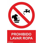 Señal Prohibido Lavar Ropa Con Tintas UV