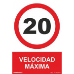 Señal Velocidad Máxima 20 Con Tintas UV