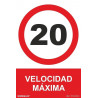 Signal de vitesse maximale 20 km/h, avec des encres UV SEKURECO.