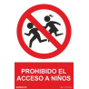 Access for children prohibited, security sign with UV inks SEKURECO.