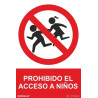 Prohibido el acceso a niños, cartel de seguridad con tintas UV SEKURECO