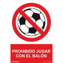 Señal Prohibido Jugar Con El Balón Con Tintas UV