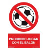 Playing with the ball is prohibited, prohibition sign SEKURECO
