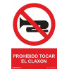 Signal d'interdiction de klaxonner (texte et pictogramme) SEKURECO